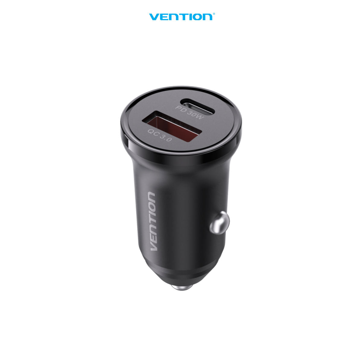 Vention Car Charger Dual Port USB A/C 18W/30W PD Quick Charge ABS Material - K11