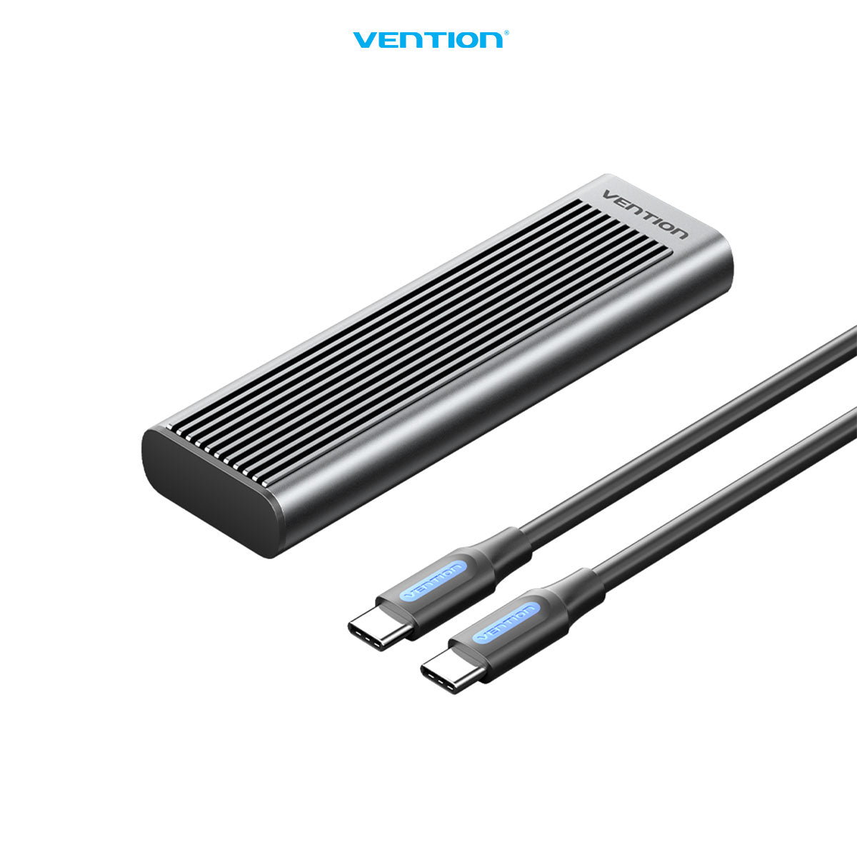 Vention Cassing M.2 NVMe SSD HDD Enclosure Bundling Kabel USB 3.1 Type C Gen 2 Heat Sink ABS Aluminum Alloy - KPK