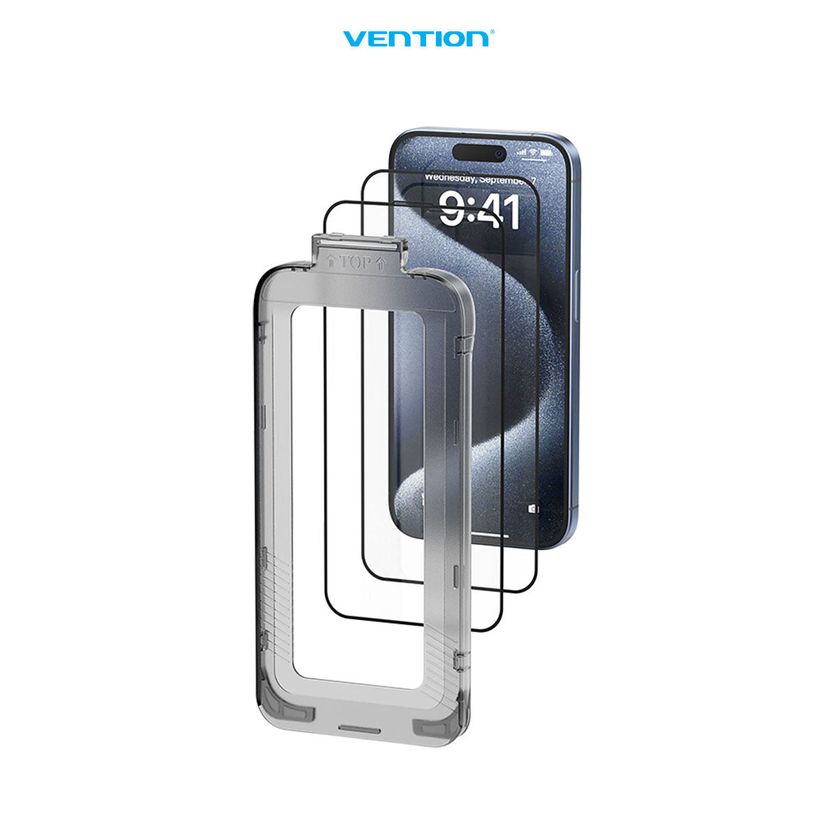 Vention HD Tempered Glass Screen Protector iPhone 16 Plus Pro Max 6.1 6.3 6.7 6.9 Inch Dust Free Installation Tool - KUQ