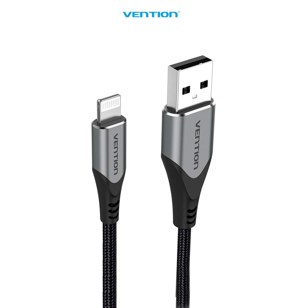 Vention Kabel Charger USB A to Lightning 2.4A MFI Fast Charging Gray - LAB