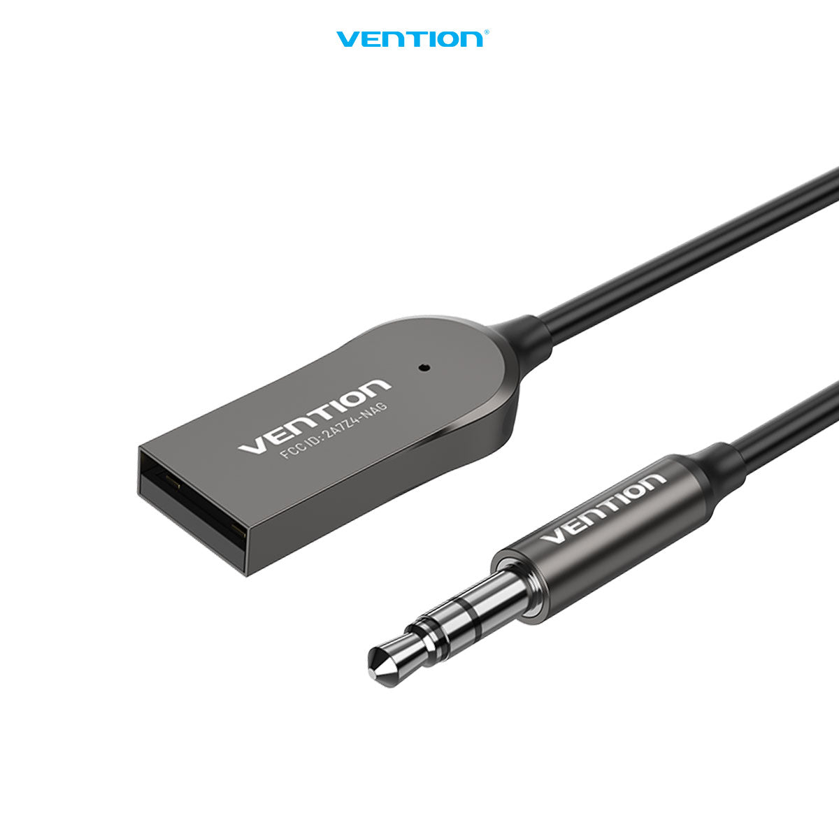 Vention Kabel USB 2.0 Male to AUX TRS 3.5mm Car Wireless Bluetooth 5.0 Audio Receiver Coiled Cable HIFI - NAG