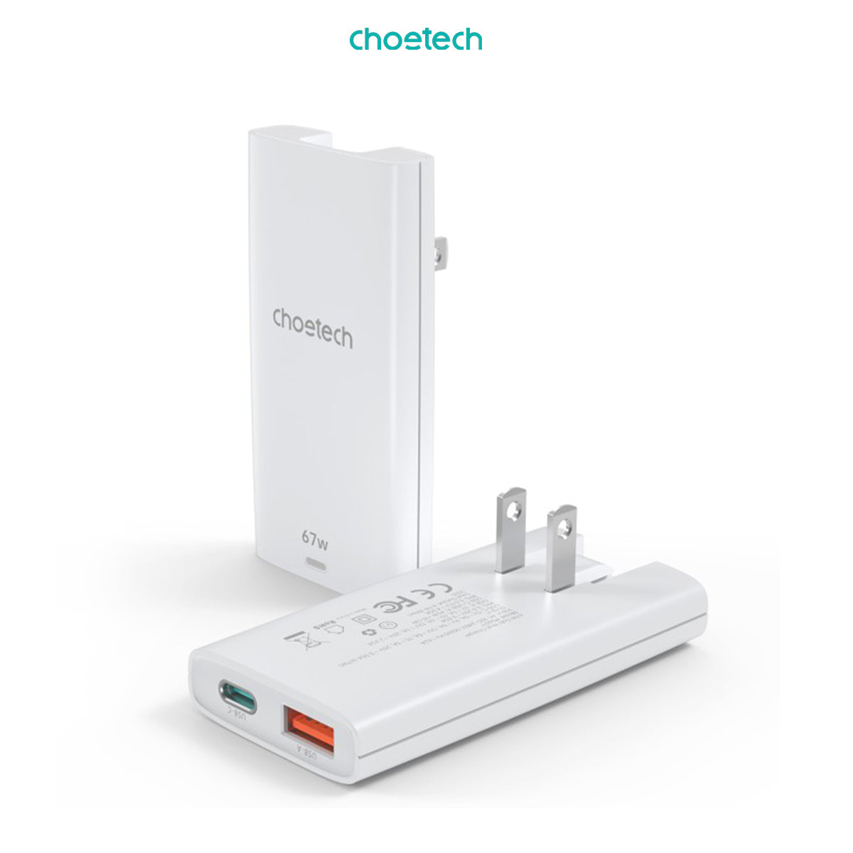 Choetech PD6011 GaN Charger PD67W Dual Port USB Type A & C