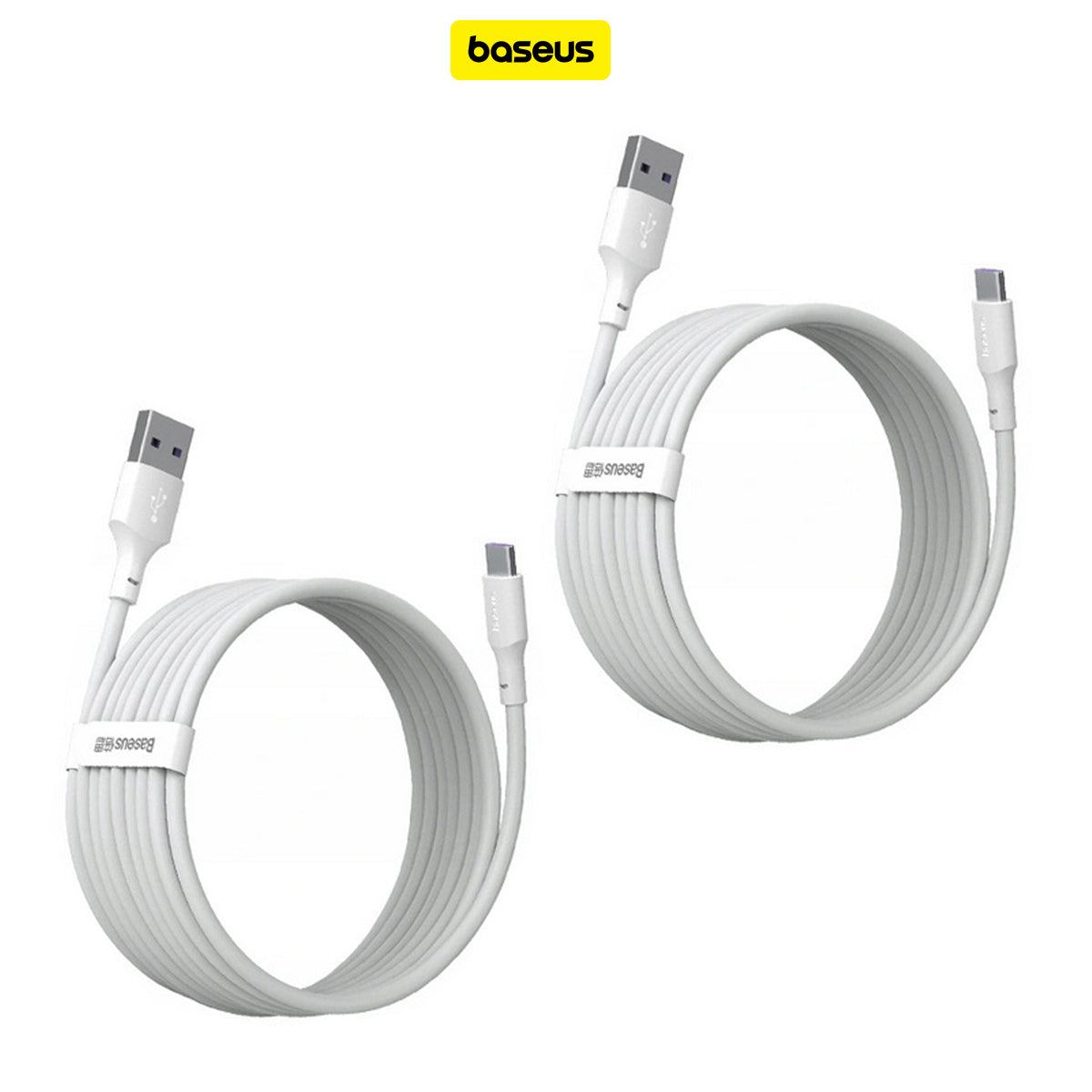 Baseus Simple Wisdom Data Cable Kit USB to Type-C 5A (2PCS/Set) 1.5M