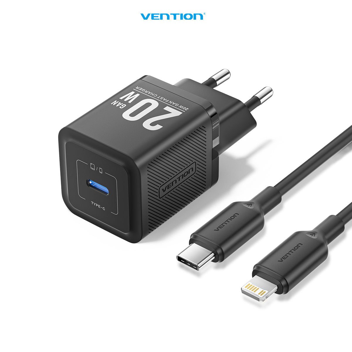 Vention Adapter Charger GaN 20W PD with Cable USB C to Lightning EU - TZ - FEP