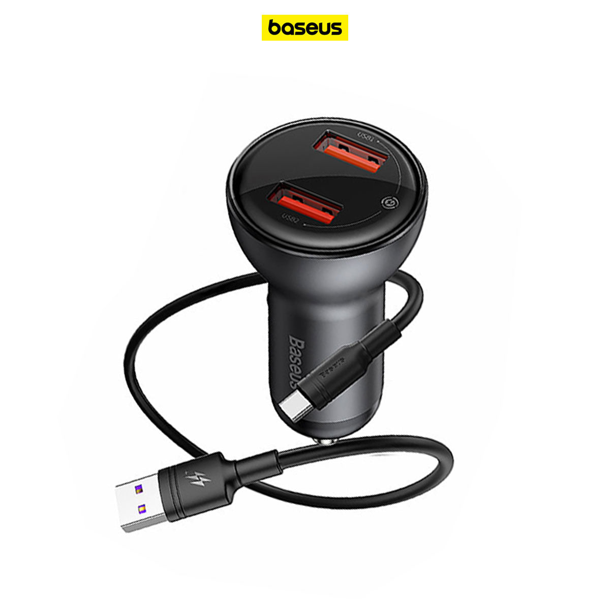 BASEUS Digital Display Dual SCP QC Car Charger U+U 45W - TZCCBX-B