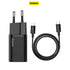 Baseus Super Si Charger 1C 25W dengan Kabel Type C to C 1M - TZCCSUP-L