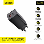 BASEUS GaN2 Lite Quick ChargerC+U 65W EU CCGAN2L-B