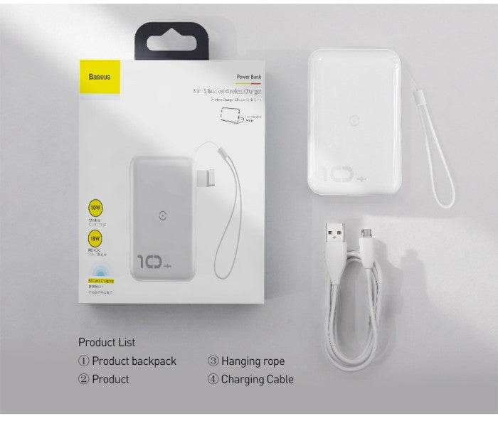 Powerbank Baseus Mini S Bracket 10W Wireless Charger 10000mAh 18W
