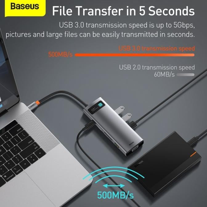 BASEUS Metal Gleam Series 9-in-1 Multifunctional Type-C HUB Docking