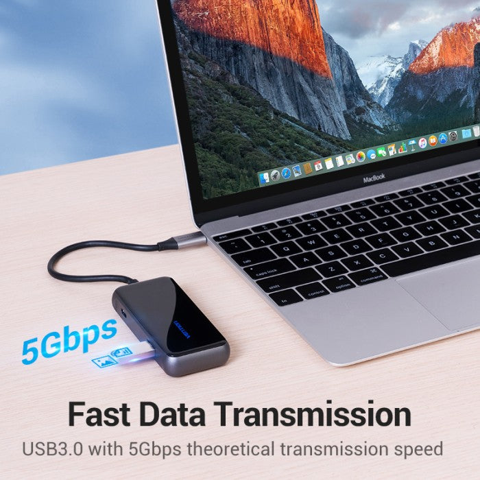Vention Hub Multiport USB Type C To USB 3.0 PD Acrylic Type - TFD