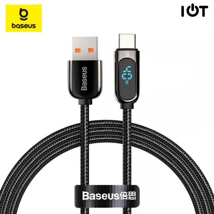 BASEUS Display Fast Charging Data Cable USB to Type-C 5A 1m - CATSK