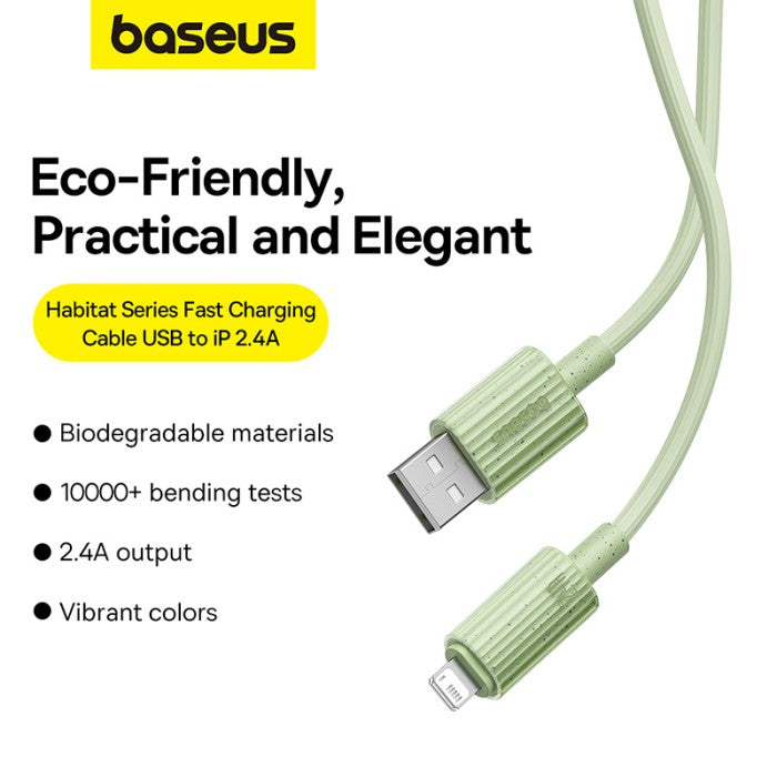 Baseus Kabel Charger Habitat Series USB to iP Fast Charge 2.4A 1m