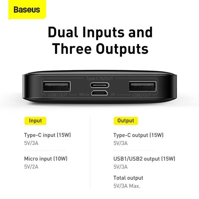 Baseus Bipow Digital Display Powerbank 10000mAh 15W - PPDML-I0