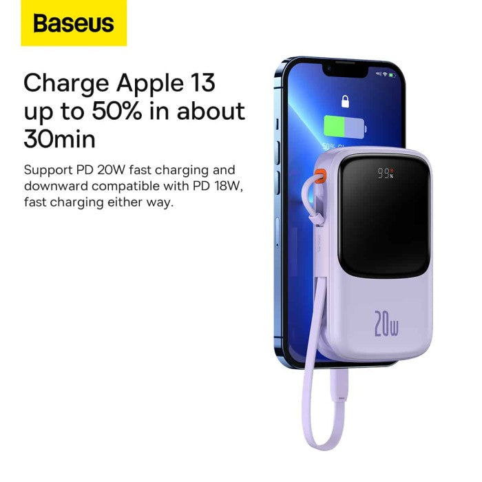 Baseus Qpow Powerbank Digital 20000mAh 20W + Kabel Lightning - PPQD-H