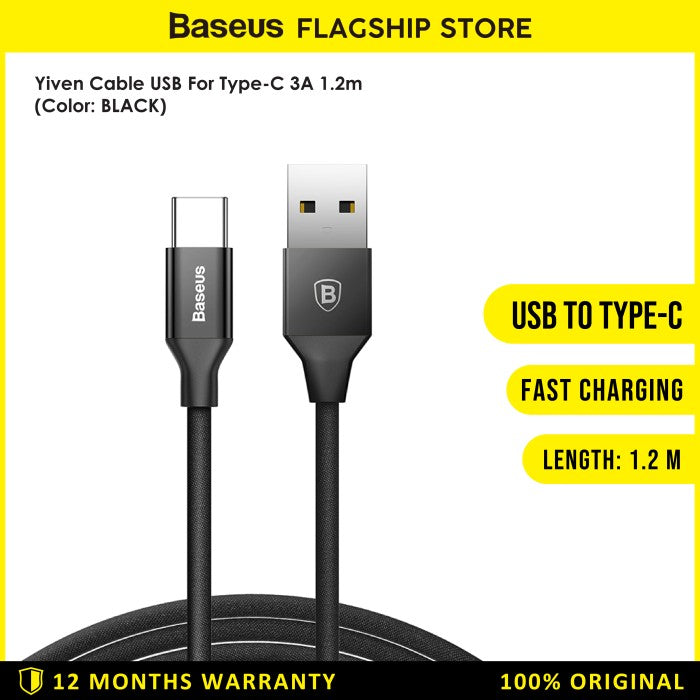 Baseus Yiven Kabel Charger USB Type A to Type C 1.2M - CATYW