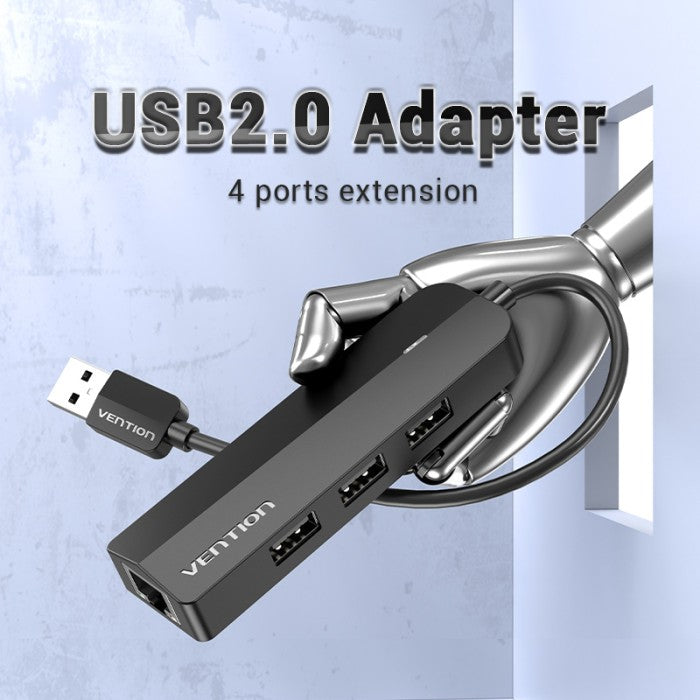 Vention USB Hub 2.0 Lan Ethernet With Power Port Adapter - CHP