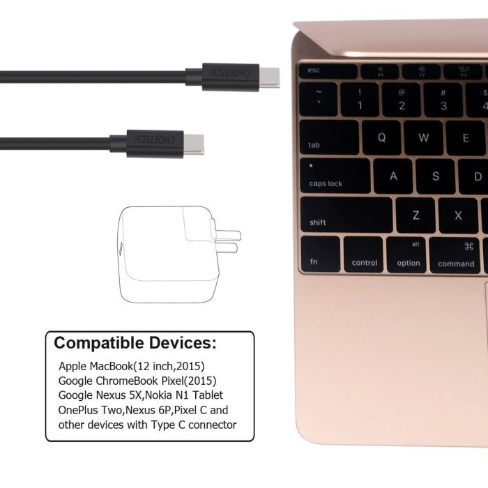 Choetech CC0004 Cable Charger 15W USB Type C to C 3M