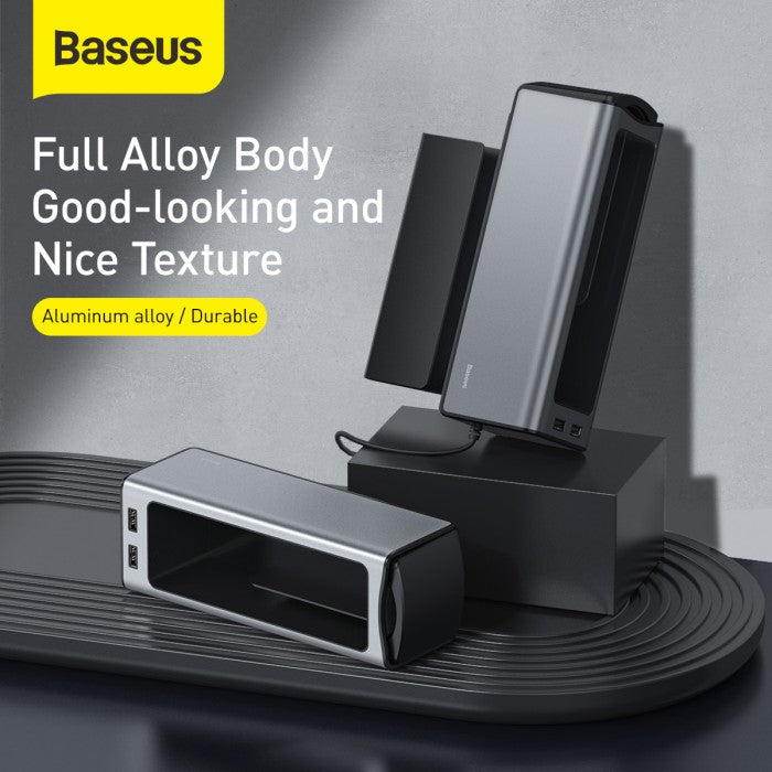 BASEUS Deluxe Metal Armrest Console Organizer with USB CRCWH-A