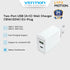 Vention Adaptor Kepala Charger USB (A+C) 20W PD For Apple Iphone Android - FBB