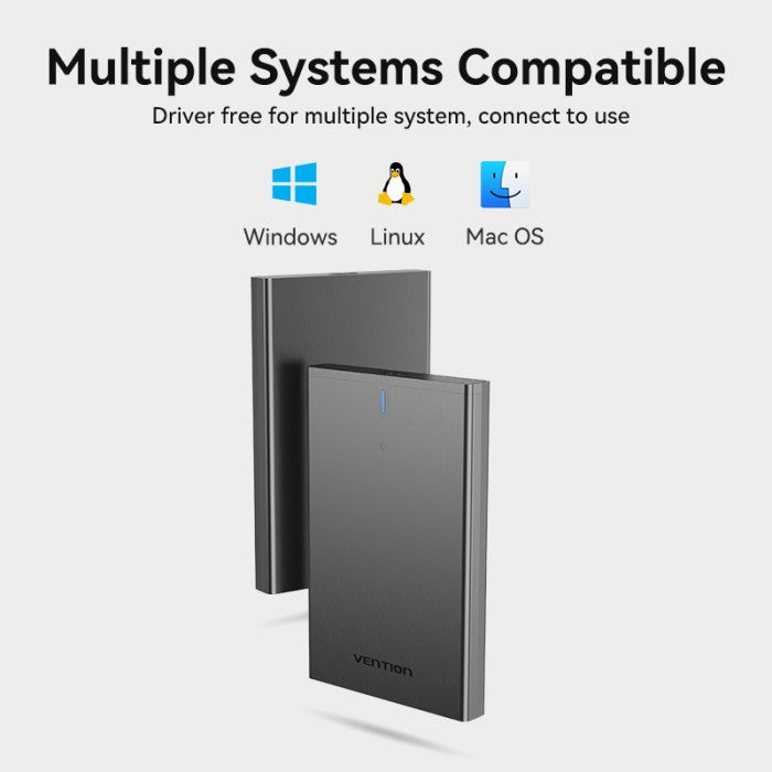 Vention Cassing HDD 2.5 Inch SATA Hard Drive Enclosure Free Kabel USB 3.0 Micro B 5Gbps - KPA