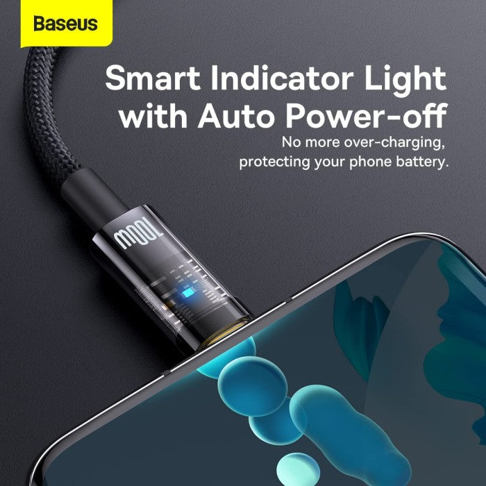 Baseus Explorer Series Auto Power-Off Cable USB to Type-C 100W 2m