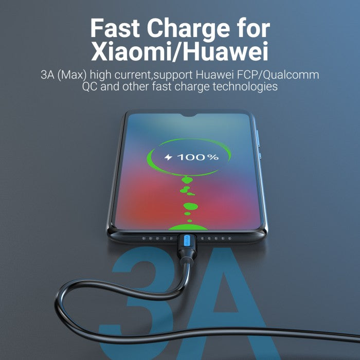 Vention Kabel Charger USB 3.0 A to C 3A Fast Charging - COZ
