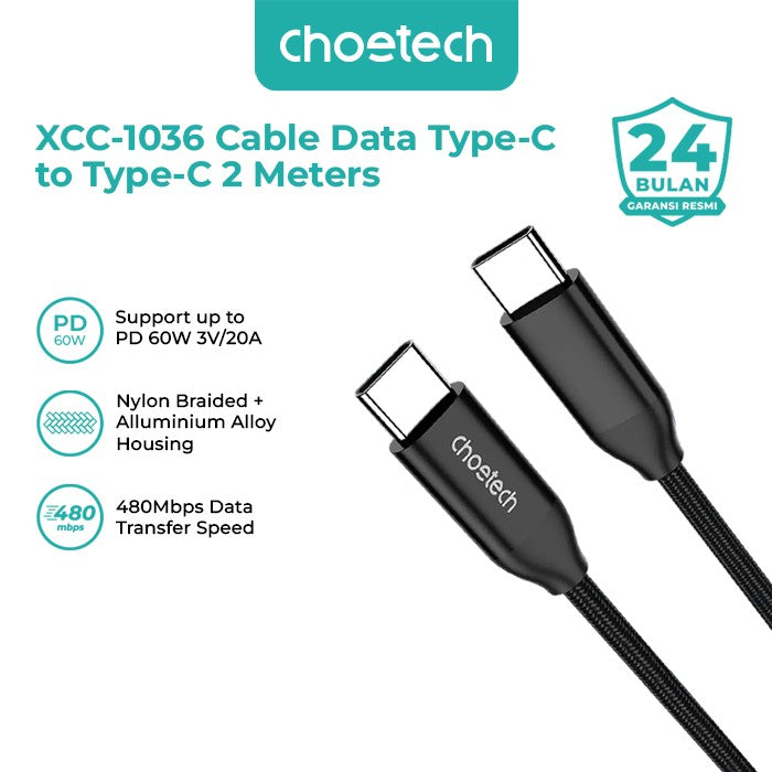 Choetech XCC-1036 Cable Data Type C to Type C 2M