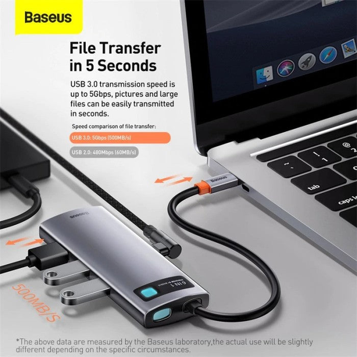 BASEUS Metal Gleam Series 8-in-1 Multifunctional Type-C HUB Docking