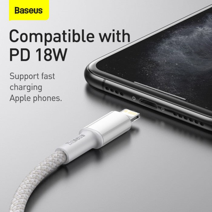 Baseus High Density Braided Kabel Charger C to Lightning 1M - CATLGD