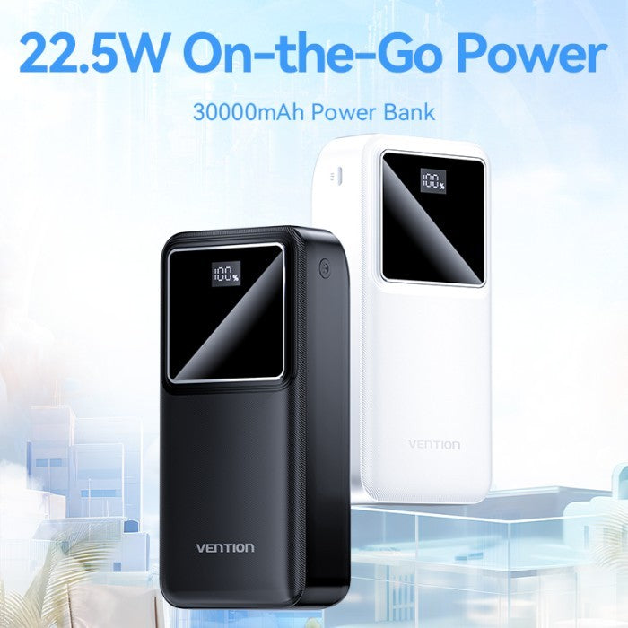 Vention Powerbank Led Display 30000mAh 22.5 QC PD Fast Charging - FHM