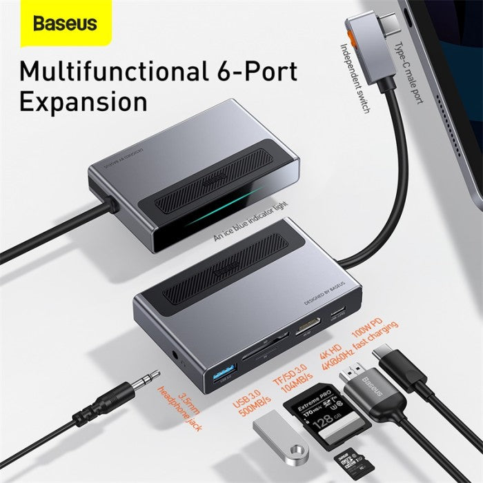 BASEUS Magic Multifunctional Type-C HUB with a Retractable CAHUB-DA