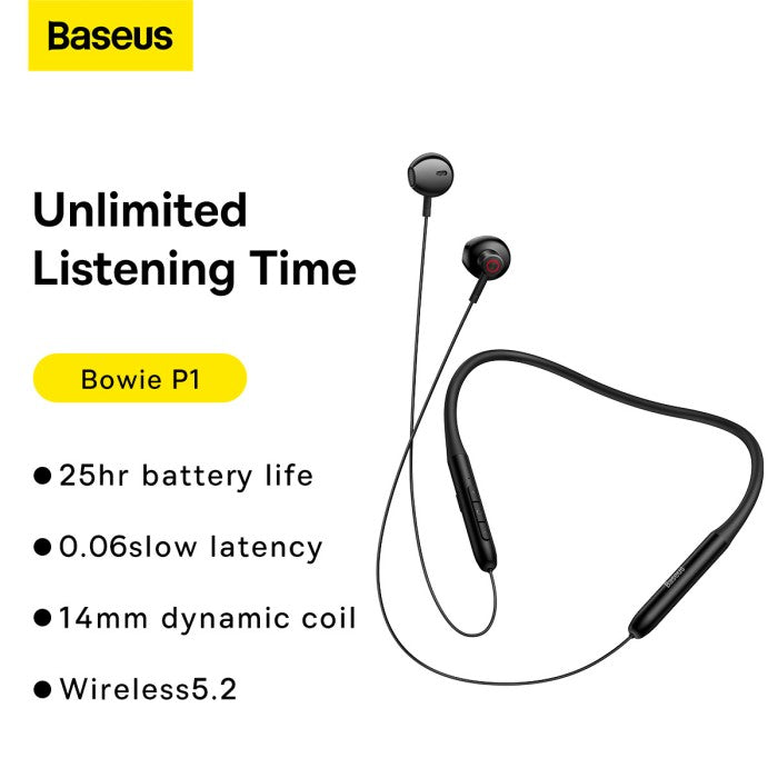 BASEUS Bowie P1 Sport Bluetooth Wireless Earphone Headset Handsfree