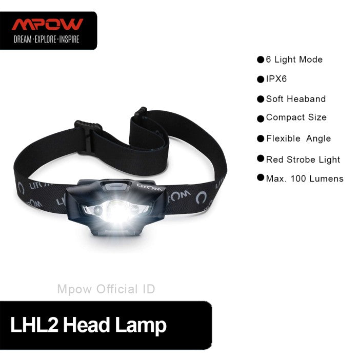 MPOW - Litom LED Headlamp, Super Bright Headlamp Waterproof LHL2