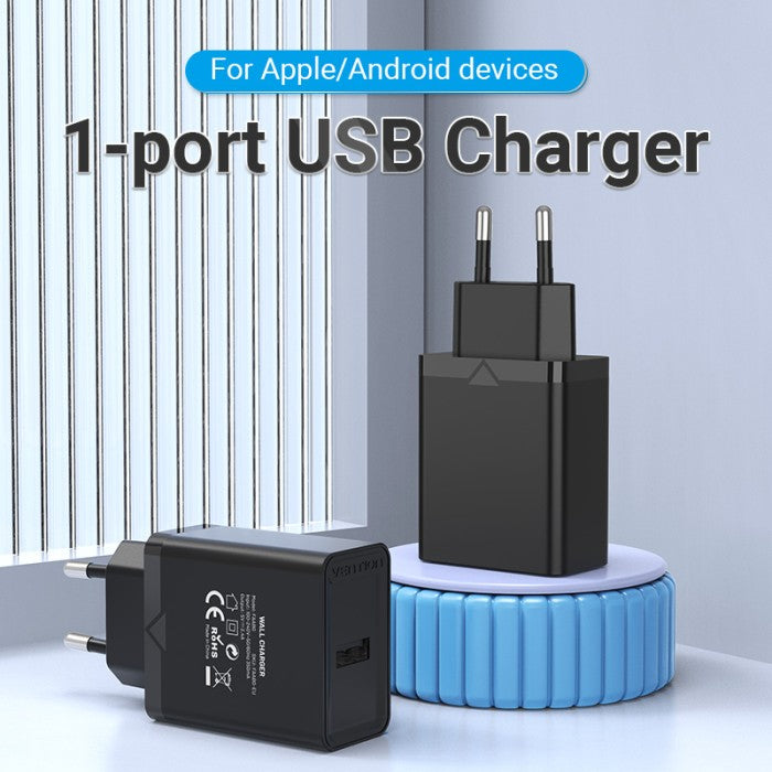 Vention Wall Charger Adaptor USB A 12W EU - FAA