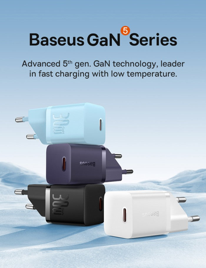 Baseus GaN5 Fast Charger Adaptor (mini) 1C 30W EU