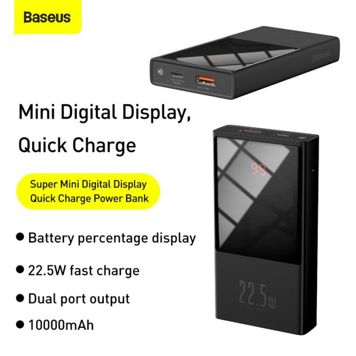 BASEUS Super Mini Digital Display Powerbank 10000mAh 22.5W - PPMN-A