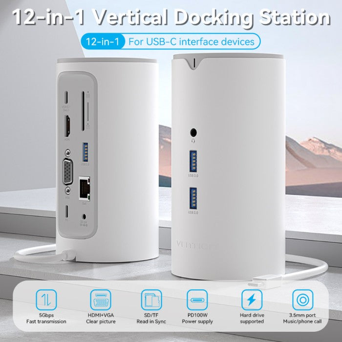 Vention Multiport Docking Station Thunderbolt  12in 1 USB 3.0 Type C to HDMI VGA - TPH