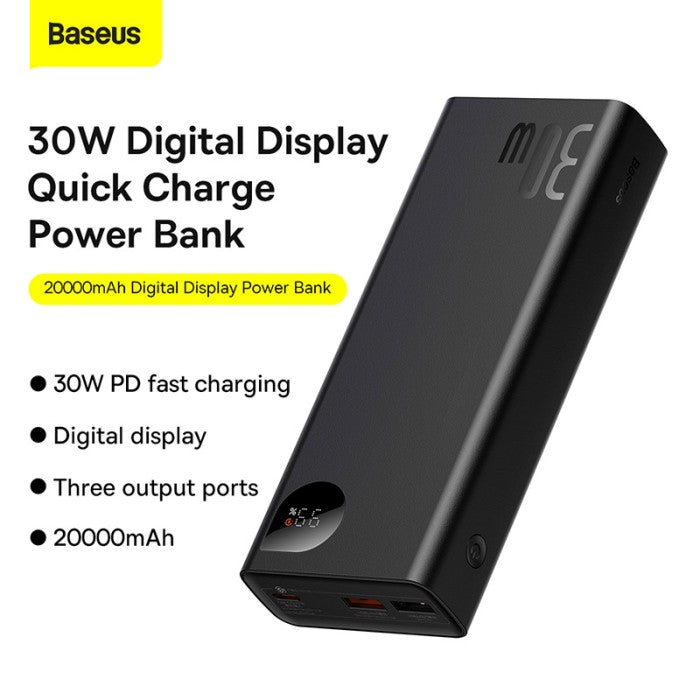 BASEUS Adaman Metal Digital Display Fast Charge PowerBank 20k mAh 30w
