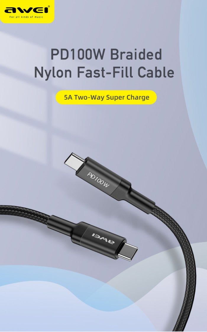 Awei PD 100W Fast Charging Cable CL-117T