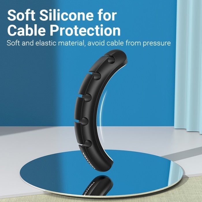 Vention Kabel Manager Organizer Cable Clips Holder For Dekstop 3 Line Ports - KBT