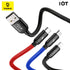 BASEUS Three Primary Colors 3-in-1 Cable USB For M+L+T 3.5A 30CM CAMLT