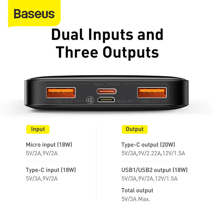 BASEUS Bipow Powerbank Fast Charging 10000mAh 20W PPDML-L