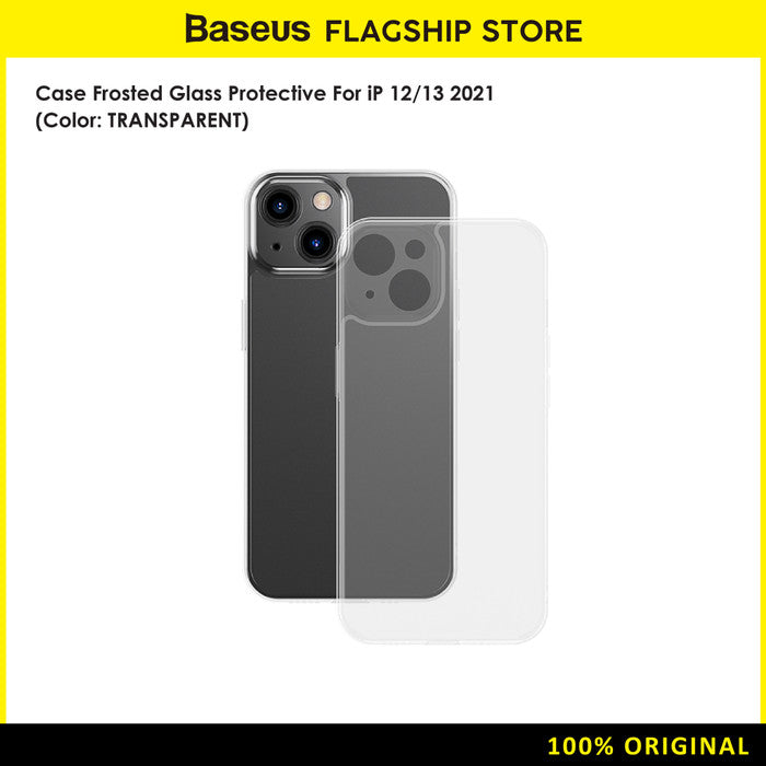 Baseus Frosted Glass Protective Case For iP 13 2021 Transparent