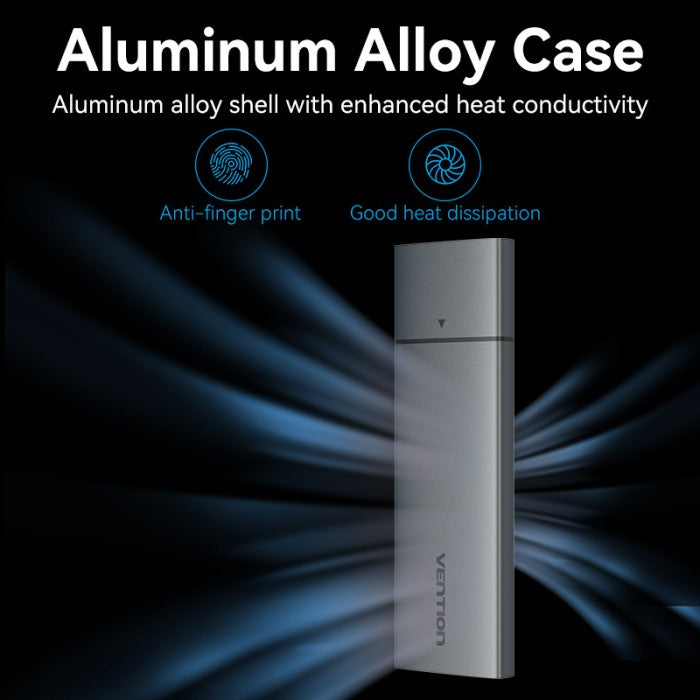 Vention Cassing M.2 NVMe SSD HDD Enclosure Bundling Kabel USB 3.1 Type C Gen 2 Aluminum Alloy - KPG