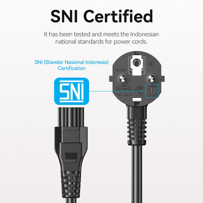 Vention Kabel Power Cord C5 3 Prong 1.8M EU - ZCH