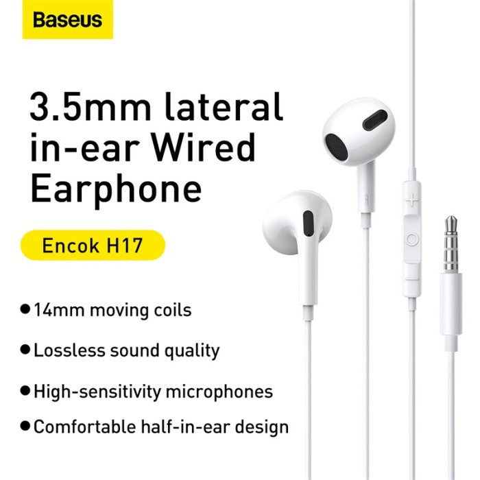 Baseus Encok 3.5mm Lateral In-ear Wired Earphone H17 - NGCR020002