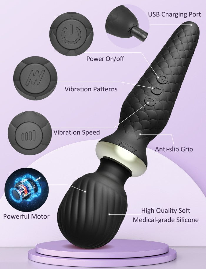 MPOW - ATMOKO Wand Massager Wireless Handheld AMHP134AB