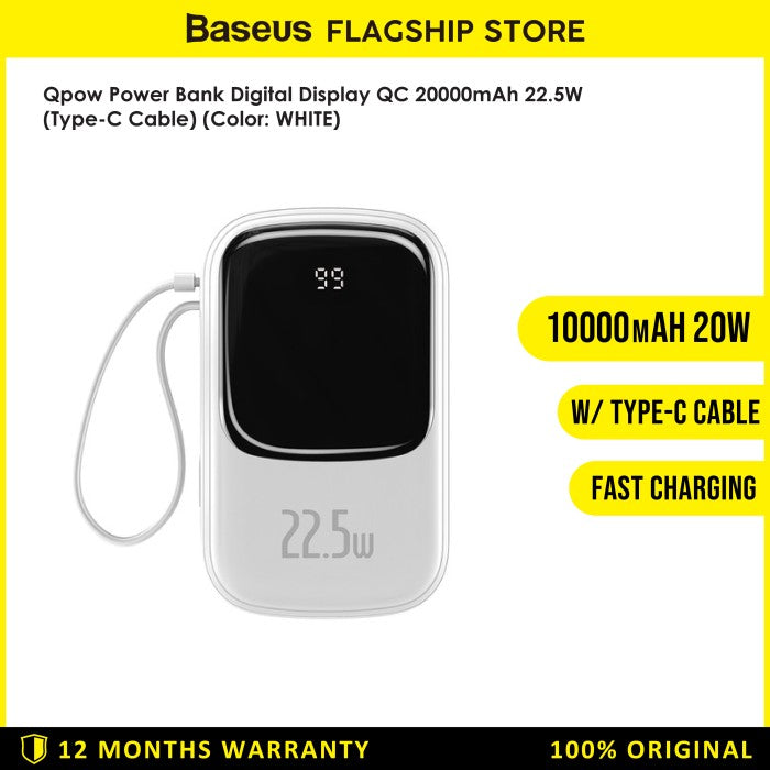 Baseus Qpow Powerbank Digital Display QC 20000mAh 22.5W - PPQD-I