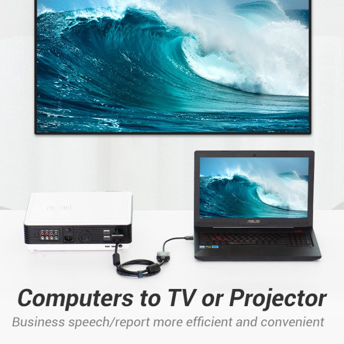 Vention HDMI to VGA Converter Adapter For Monitor dan Proyektor 0.15M - 42154