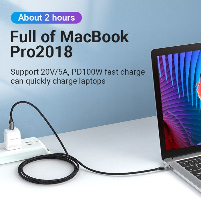 Vention Cable Charger  USB C to C Male 5A  Fast Charging - TAE